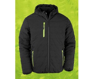 RESULT RS240X - BLACK COMPASS PADDED WINTER JACKET Czarno/limonkowy