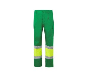VELILLA VL157 - Spodnie z odblaskowym panelem Fluo Yellow / Green