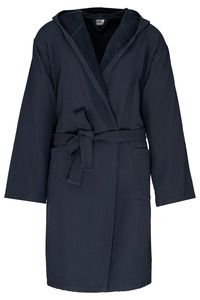 Kariban K140 - Unisex organic hooded bathrobe Granatowy
