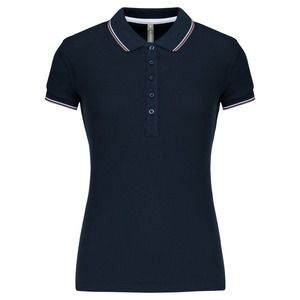 Kariban K251 - LADIES' SHORT SLEEVE POLO SHIRT Granatowy/ jasnozielony/ biały