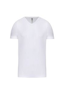 Kariban K3014 - Men's short-sleeved V-neck t-shirt Biały