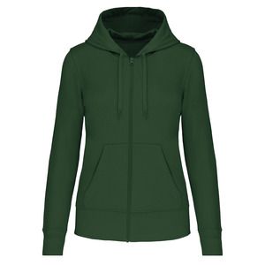 Kariban K4031 - Ladies' eco-friendly zip-through hoodie Zieleń lasu