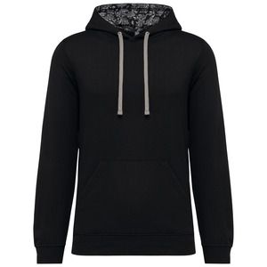 Kariban K4013 - Unisex contrast patterned hooded sweatshirt