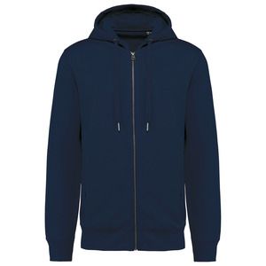Kariban K4008 - Unisex eco-friendly French Terry zipped hooded sweatshirt Granatowy