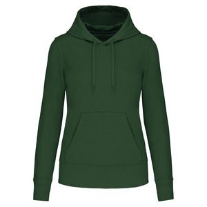 Kariban K4028 - Ladies' eco-friendly hooded sweatshirt Zieleń lasu