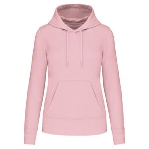 Kariban K4028 - Ladies' eco-friendly hooded sweatshirt Blado-różowy