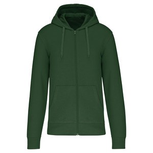 Kariban K4030 - Men's eco-friendly zip-through hoodie Zieleń lasu
