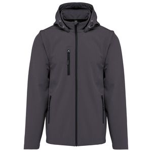 Kariban K422 - Unisex 3-layer softshell hooded jacket with removable sleeves Tytanowy