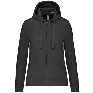 Kariban K464 - Ladies' hooded full zip sweatshirt Ciemna szarość
