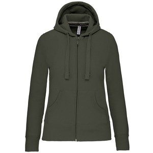 Kariban K464 - Ladies' hooded full zip sweatshirt Ciemne Khaki