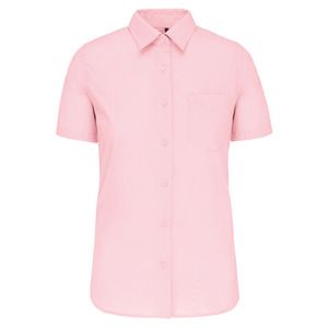 Kariban K548 - JUDITH - LADIES' SHORT SLEEVE EASY CARE POLYCOTTON POPLIN SHIRT Blado-różowy