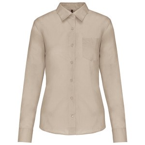 Kariban K549 - JESSICA - LADIES' LONG SLEEVE EASY CARE POLYCOTTON POPLIN SHIRT Beżowy