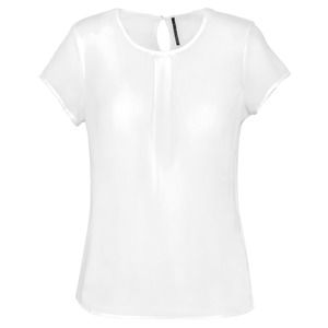 Kariban K5002 - Ladies' short-sleeved crepe blouse Złamana biel