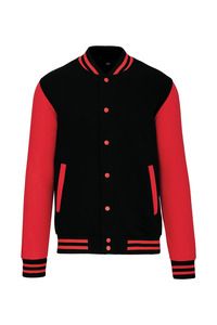 Kariban K497 - Unisex teddy fleece jacket Czarno/Czerwony