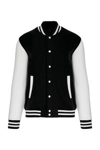 Kariban K497 - Unisex teddy fleece jacket Biało/czarny