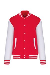 Kariban K497 - Unisex teddy fleece jacket Czerwono/biały