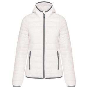 Kariban K6111 - Ladies' lightweight hooded down jacket Biały