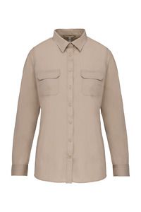 Kariban K591 - Ladies' long sleeved safari shirt Beżowy