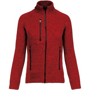 Kariban K9107 - Ladies’ full zip heather jacket Czerwona mieszanka