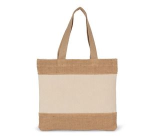 Kimood KI0294 - Shopping bag in cotton and woven jute threads