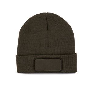K-up KP891 - Recycled beanie with patch and Thinsulate lining Ciemne Khaki
