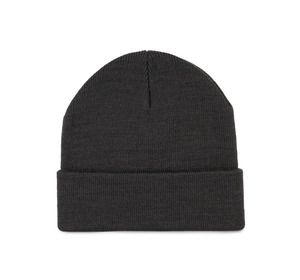 K-up KP892 - Recycled beanie with knitted turn-up Ciemna szarość