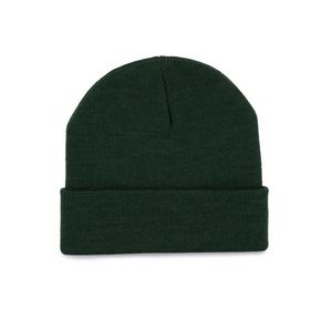 K-up KP892 - Recycled beanie with knitted turn-up Zieleń lasu
