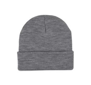 K-up KP892 - Recycled beanie with knitted turn-up Szarość Oxfordu