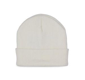 K-up KP892 - Recycled beanie with knitted turn-up Biały