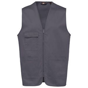 WK. Designed To Work WK608 - Unisex polycotton multi-pocket vest Metaliczny