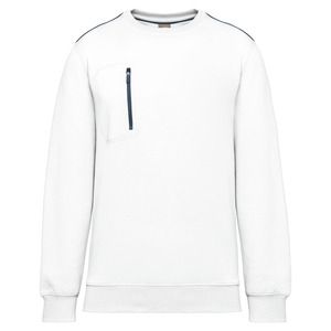 WK. Designed To Work WK403 - Unisex DayToDay contrasting zip pocket sweatshirt Biało/granatowy