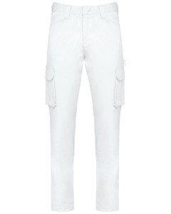 WK. Designed To Work WK703 - Ekologiczne męskie spodnie z wieloma kieszeniami Biały