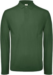 B&C CGPUI12 - ID.001 Men's long-sleeved polo shirt Butelkowa zieleń