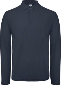 B&C CGPUI12 - ID.001 Men's long-sleeved polo shirt Granatowy