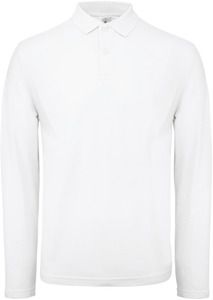 B&C CGPUI12 - ID.001 Men's long-sleeved polo shirt Biały