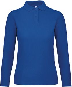 B&C CGPWI13 - ID.001 Ladies' long-sleeved polo shirt ciemnoniebieski