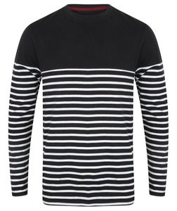 Front Row FR134 - Long sleeve Breton t-shirt Granatowo/biały