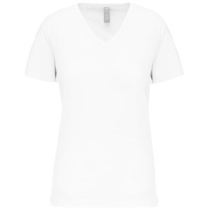 Kariban K3029IC - Ladies' BIO150IC V-neck t-shirt Biały