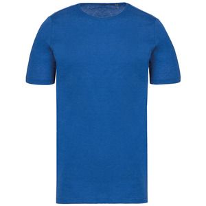 Kariban K398 - Men's short-sleeved organic t-shirt with raw edge neckline Niebieski ocean
