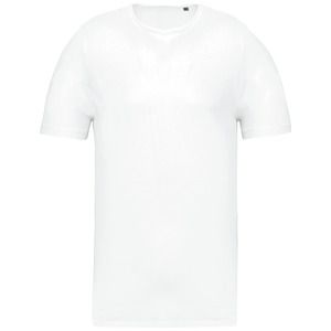 Kariban K398 - Men's short-sleeved organic t-shirt with raw edge neckline Biały