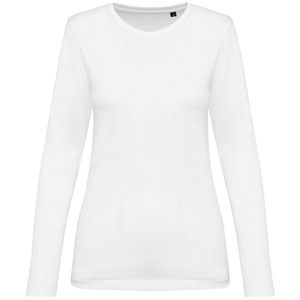 Kariban Premium PK303 - Ladies' crew neck long-sleeved Supima® t-shirt Biały