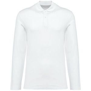 Kariban Premium PK202 - Men's long-sleeved Supima® polo shirt Biały