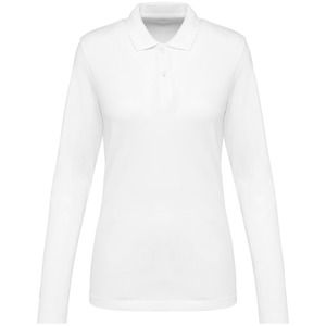 Kariban Premium PK203 - Ladies' long-sleeved Supima® polo shirt Biały