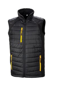 Result R238X - BLACK COMPASS PADDED SOFT SHELL GILET Czarno/ żółty