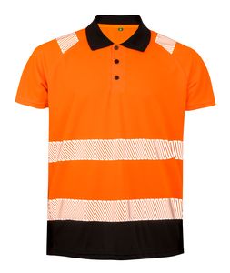 Result R501X - Recycled safety polo shirt Pomarańczowo/czarny