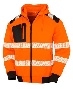 Result R503X - Recycled safety hooded sweatshirt Fluorescencyjny pomarańcz