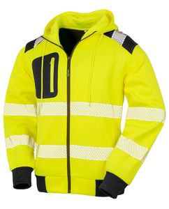 Result R503X - Recycled safety hooded sweatshirt Fluorescencyjny żółty