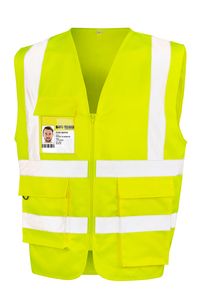 Result R477X - Zipped safety vest Fluorescencyjny żółty