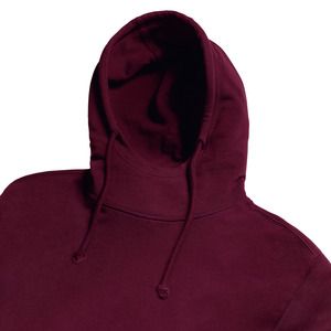 Russell RU209M - Pure Organic high neck hooded sweatshirt Burgundowy
