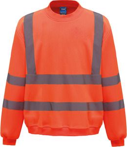 Yoko YHVJ510 - Hi-Vis crew neck Sweatshirt Bezpieczny pomarańcz